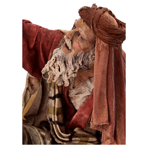 Anunciação aos Pastores: Pastor assustado para Presépio Angela Tripi com figuras de altura média 30 cm 4