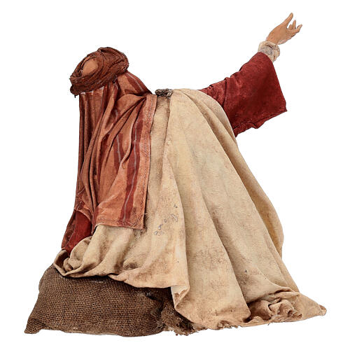 Anunciação aos Pastores: Pastor assustado para Presépio Angela Tripi com figuras de altura média 30 cm 9