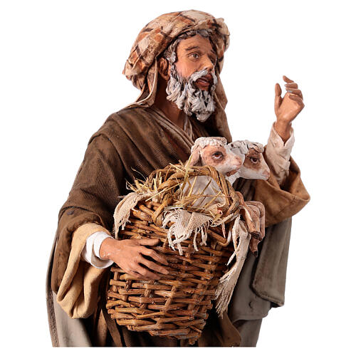 Shepherd with a lamb for 30 cm Nativity scene, Angela Tripi 2