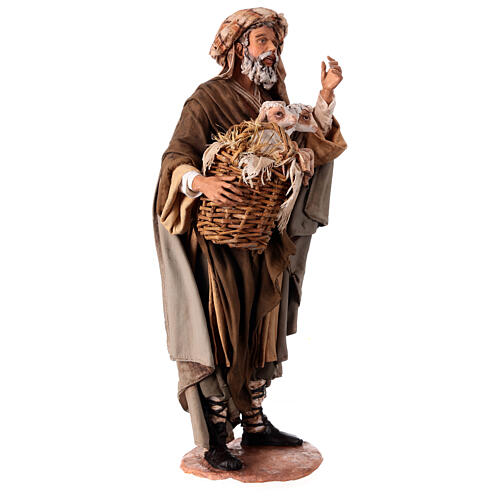 Shepherd with a lamb for 30 cm Nativity scene, Angela Tripi 3