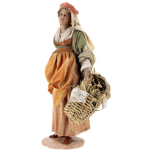 Woman with baskets for 18 cm Nativity scene, Angela Tripi 3