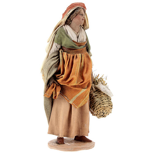 Woman with baskets for 18 cm Nativity scene, Angela Tripi 4