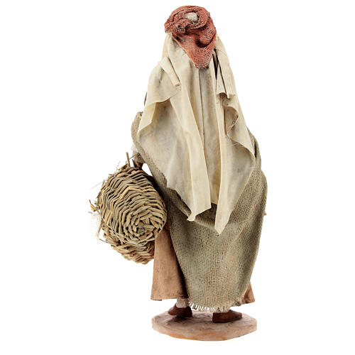 Woman with baskets for 18 cm Nativity scene, Angela Tripi 5