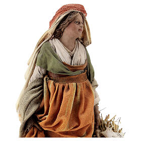 Shepherdess with baskets, 18 cm Nativity Angela Tripi