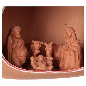 Crèche 9 cm dans une jarre 20x30x20 cm en céramique Deruta décorée