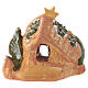 Painted Deruta terracotta nativity stable 10x10x5 cm with 4 cm Holy Family s4