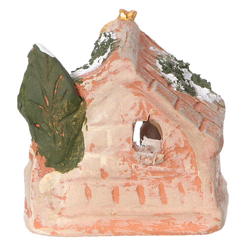 Stable in Deruta painted terracotta with 3 cm Holy Family 4