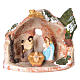 Stable in Deruta painted terracotta with 3 cm Holy Family s1