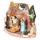 Stable in Deruta painted terracotta with 3 cm Holy Family s3
