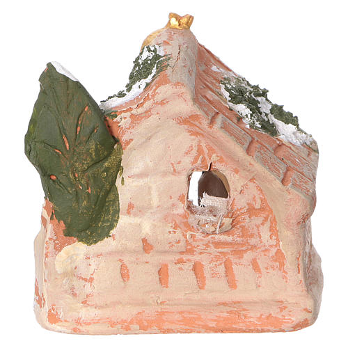 Stable in Deruta colored terracotta, for 3 cm nativity 4