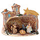 Cabane 10x10x10 cm en céramique Deruta colorée avec Nativité 4 cm s1