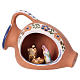 Holy Family 2 cm nativity inside amphora, 10x10x5 cm in Deruta ceramic with blue decorations s3