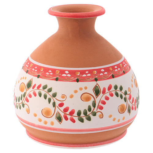 Cabaña country cerámica Deruta decoraciones rojas natividad 3 cm 10x10x10 cm 4