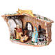 Terracotta hut painted with Nativity scene 8 cm 20x20x15 cm s3