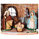 Stable in painted terracotta with 8 cm nativity, 20x20x15 cm s2