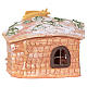 Stable in painted terracotta with 8 cm nativity, 20x20x15 cm s5