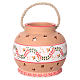 Spherical lantern with star-shaped holes, red decorations and Nativity scene of 9 cm 15x20x20 cm s5