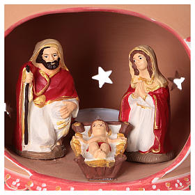 Spherical lantern with star-shaped holes red decorations, 9 cm nativity 15x20x20 cm