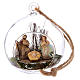 Nativity scene of 4 cm in Deruta terracotta made inside a glass sphere 10x10x10 cm s1
