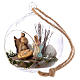 Nativity scene of 4 cm in Deruta terracotta made inside a glass sphere 10x10x10 cm s2