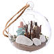 Szopka 4 cm z terakoty Deruta, wewnątrz kuli szklanej Święta Rodzina, 10x10x10 cm s3