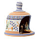 Shed in the shape of a bell with Nativity 3 cm with blue decorations 10x10x10 cm in Deruta terracotta s3
