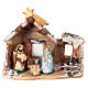 Stable 15x15x10 cm, with 6 cm nativity in painted Deruta terracotta s1