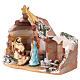 Stable 15x15x10 cm, with 6 cm nativity in painted Deruta terracotta s2