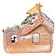 Stable 15x15x10 cm, with 6 cm nativity in painted Deruta terracotta s4