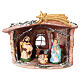 Hut in Deruta terracotta 15x15x10cm with Nativity Scene 7 cm s1