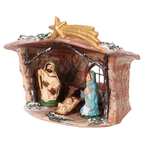 Szopka 15x15x10 cm, z terakoty Deruta, scena Bożego Narodzenia, 7 cm 3