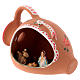 Nativity Scene of 3 cm obtained inside an amphora in terracotta 10x15x10 cm with red decoration s2