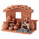 Man with lathe in Deruta terracotta handmade for Nativity scenes of 10 cm s3