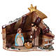 Stable in colored terracotta with 6 cm nativity and comet Deruta s1