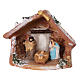 Stable with Holy Family set in colored terracotta, 4 cm Deruta s1
