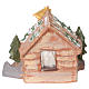 Coloured terracotta hut with 8 cm Nativity scene and comet made in Deruta s5