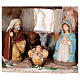 Stable in colored terracotta with 8 cm nativity set and comet Deruta s2