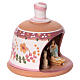 Pink terracotta hut with Nativity scene 3 cm made in Deruta s2