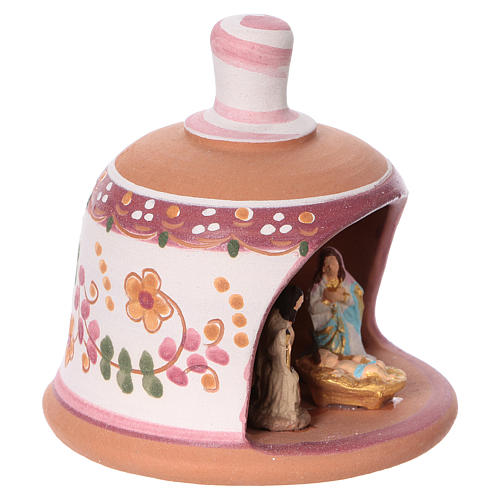 Pink stable in terracotta, 3 cm nativity Deruta 2