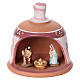 Pink stable in terracotta, 3 cm nativity Deruta s1