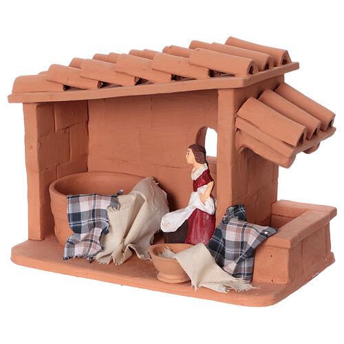 Scena do szopki, praczka, malowana figurka, 10 cm, Deruta 3