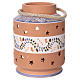 Blue cylindrical lantern with Nativity scene 8 cm made in Deruta s5