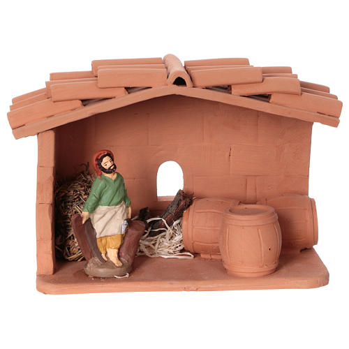 Terracotta cooper for Nativity scene 10 cm made in Deruta 1