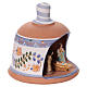 Hütte blaue Terrakotta mit Heiligen Familie 3cm Deruta s3