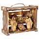 Portable elegant wood box with Holy Family lights, 12 cm nativity Deruta s4