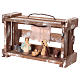 Portable wood box with lights and Deruta Nativity scene 6 cm s3