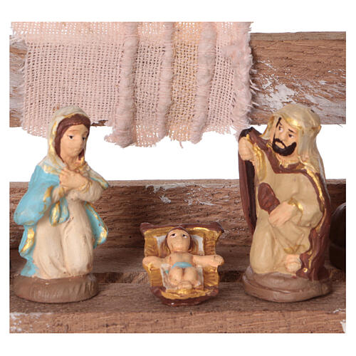 Przenośna skrzynka z drewna ze Świętą Rodziną, 6 cm, Deruta 2