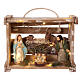 Portable wood box with lights and Deruta Nativity scene 12 cm s1