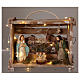 Portable wood box with lights and Deruta Nativity scene 12 cm s2