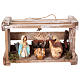 Casinha portátil em madeira com Natividade para presépio Deruta com figuras de 8 cm de altura média s1